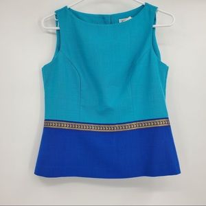 Jessica Howard Petite Blouse Sleeveless Blue